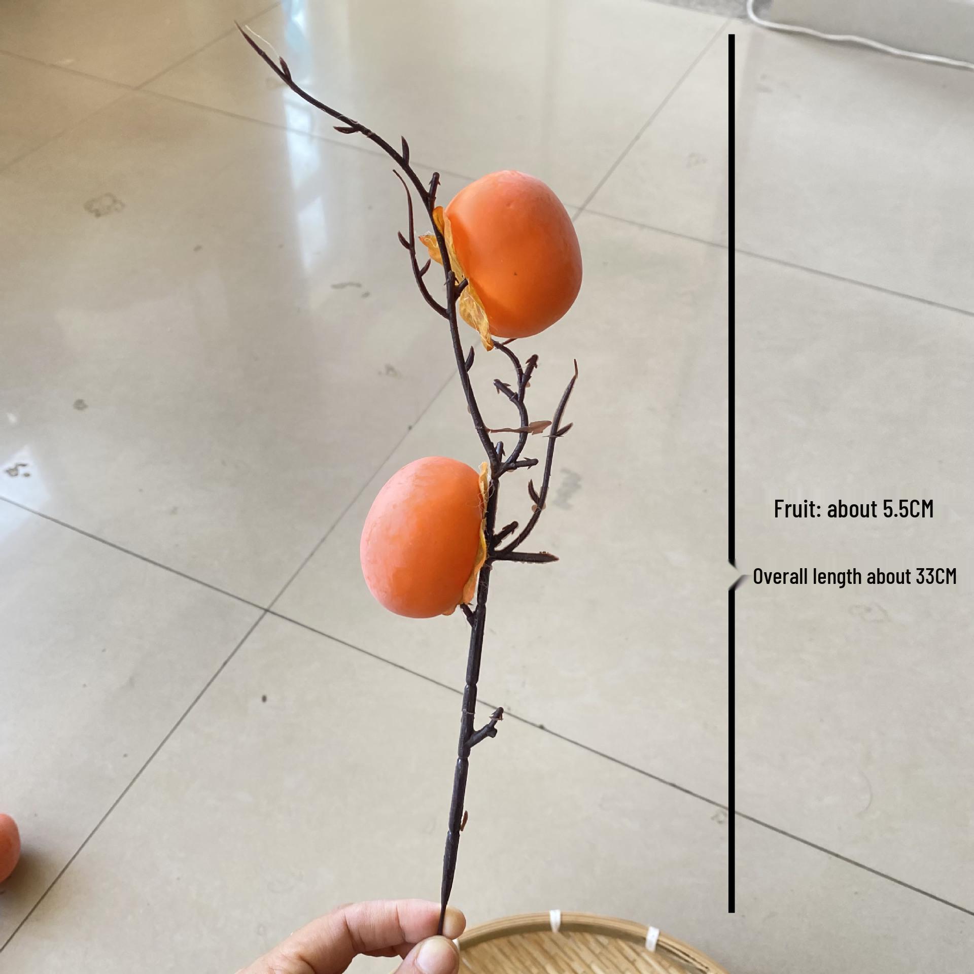 

9-Head Faux Persimmon Berry Foam Home Decor Ornaments