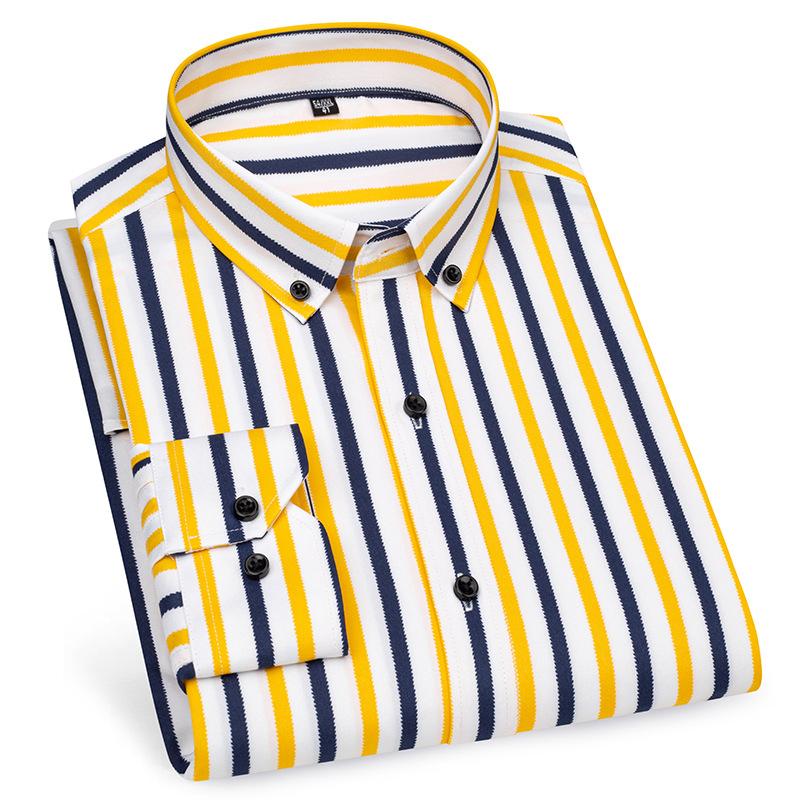 Men's long sleeve shirt Casual stripe non-ironing high quality slim comfortable breathable fashion top spring summer
