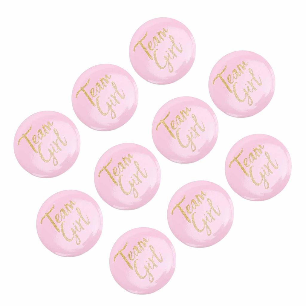 10Pcs Gender Reveal Button Pins Tinplate Baby Shower Party Favors Decoration Supplies