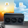 Solar Car Radiator Cooling Fan with 3 Air Outlets Car Window Air Vent Fan Eliminate Peculiar Smell Auto Vent Fan for All Cars