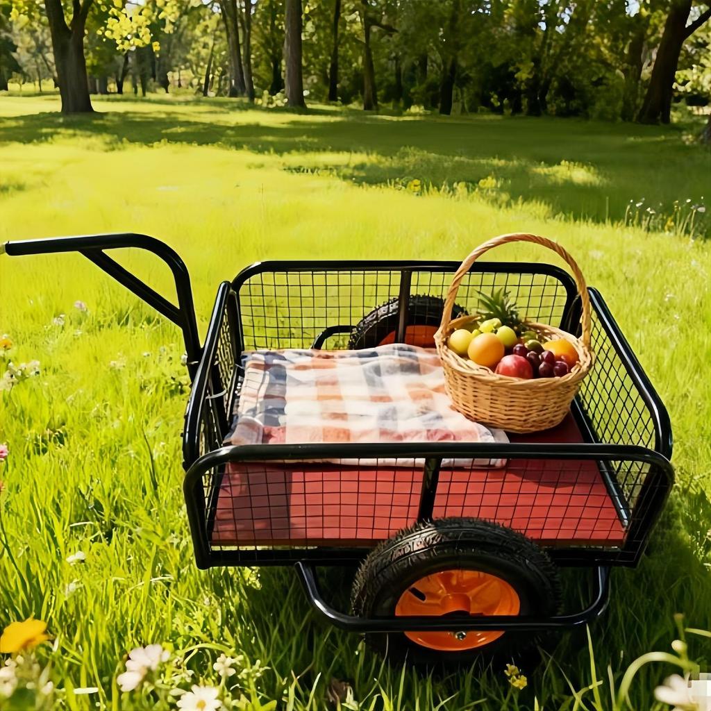 Portable Electric Towable Camping Cart - Hand-Pushed Picnic and Small Trailer