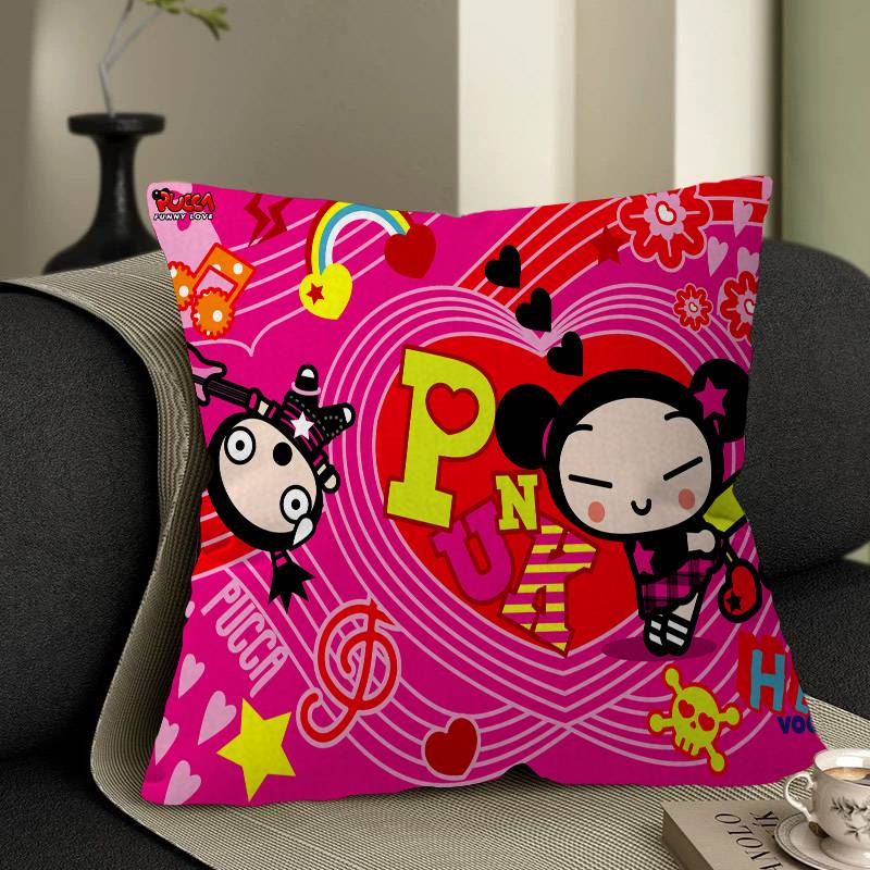 Cute Cartoon Pucca Garu Pillow Anime Pillow Sofa Bed Head Pillow Cover Cushion Cover 45x45 cm Fashion