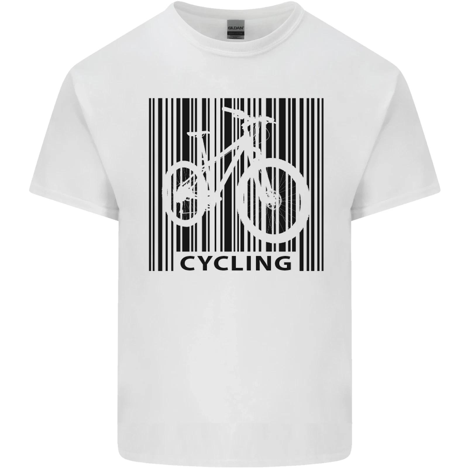 Cycling Barcode Cyclist Bicycle Kids T-Shirt Childrens L