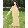 Designer Cotton Linen Shirt & Skirt Set