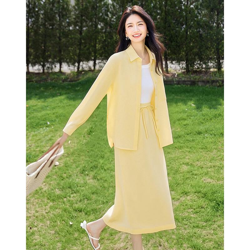 Designer Cotton Linen Shirt & Skirt Set