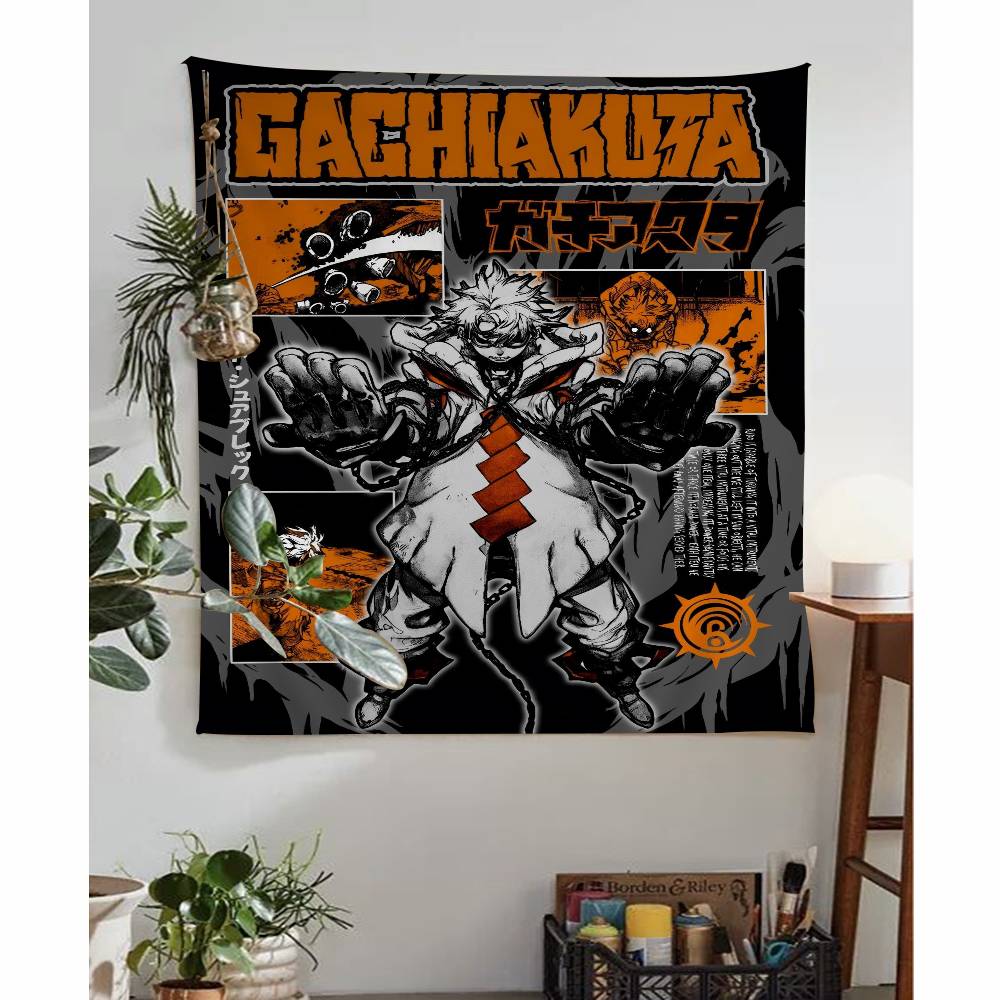 Gachiakuta Anime Character Tapestry Red Japanese Manga Wall Hanging with Action Art Ideal for Otaku Bedroom Edgy Room Decor