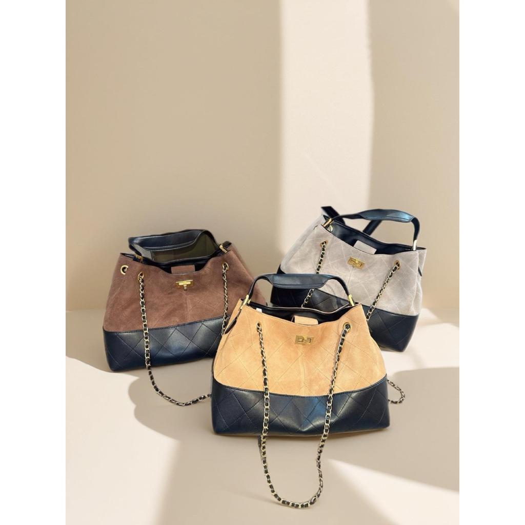 Bolsa de Corrente Grande com Diamantes Estilo Novo Xiaoxiang Transfronteiriça Cor Retro Combinada Bolsa Tote Despojada Bolsa de Ombro Mensageiro para o Dia a Dia