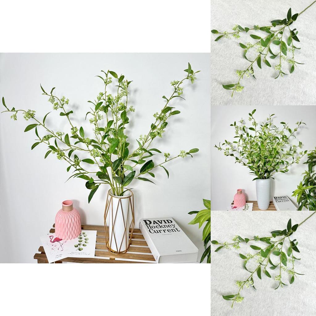 Wedding Celebration Artificial Wintergreen Leaves With Pearl Accents For Photography And Gifts
