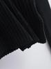 Spicy Girl Deep V-neck Slit Cuff Sweater: Women's 2024 Slimming Autumn Top