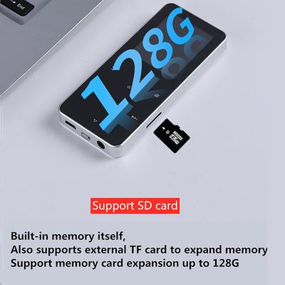 Bluetooth 5.0 MP3 Player 2.0-inch MP4 Music Player HIFI Support 16GB Card Built-in Speaker FM Alarm Clock E-book Player