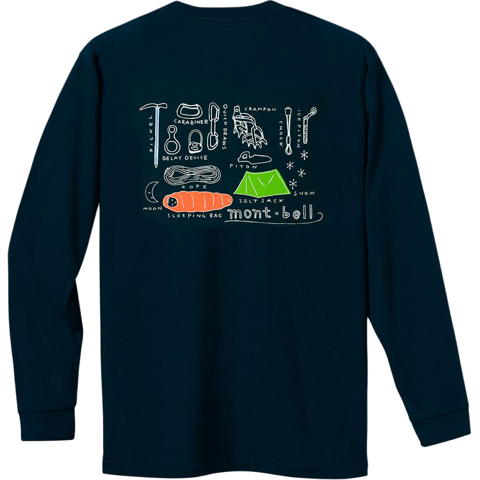 

MONTBELL Пуловер с принтом, круглый вырез, длинный рукав, быстросохнущий, влагоотводящий, защита от УФ-лучей, повседневная футболка для путешествий, походов, унисекс S