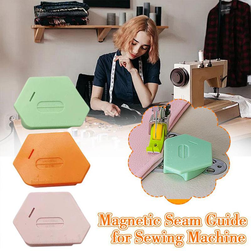 Anti-Slip Grip Sewing Machine Guide Magnets Sewing Machine Attachments Multifunctional Ruler Hemmer Sewing Magnetic Seam Guide