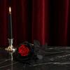 Flor de Rosa Artificial, Rosa Gótica Negra Roja de Seda Artificial con Tallo Largo para Arreglo Floral de Halloween, Centro de Mesa para Bodas en Casa