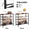 Shoe Rack, 5-Tier Shoe Storage Unit Flat & Slant Adjustable Shoe Organizer Shelf for 16 Pairs, Durable and Stable, for Entryway