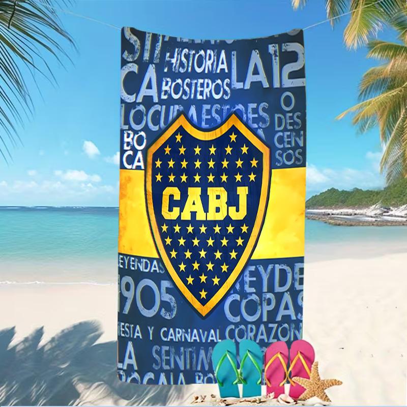 Beach Towel with Club Atlético Boca Juniors Pattern - soft,absorbent,machine washable Lightweight&Modern,swimming,Travel Essentials
