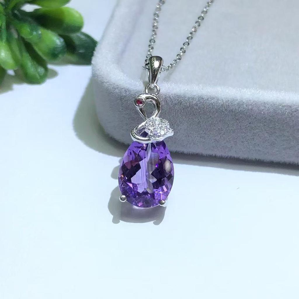 Amethyst Pendant Necklace In 925 Silver - Fashion Jewelry