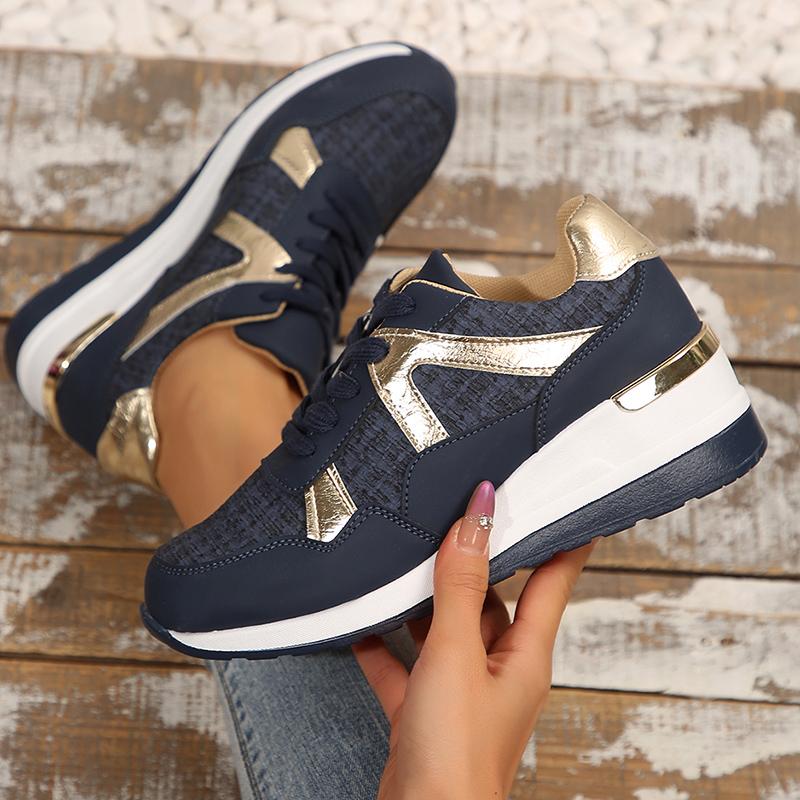 Fashion Women's Casual Sports Shoes Plus Size Fashion Comfortable Wedge Sneakers Woman Spring Autumn Thick Sole Non Slip Running Shoes