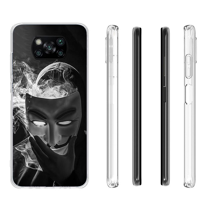 Anonymous V Mask Phone Case For Xiaomi Poco X7 X6 X5 Pro F7 Ultra Redmi 15C 15 13C 13 12C 12 10 10A 10C 9 9A 9C 9T Cover Poco X7