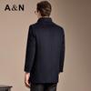 Antonio Men's Mid-Length Wool & Cashmere Coat with Detachable Liner & Mink Fur Collar