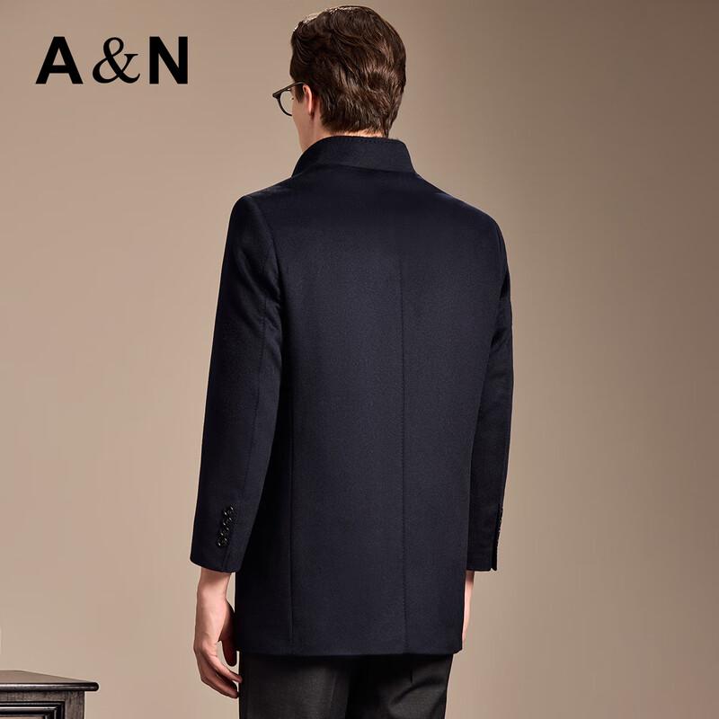 Antonio Men's Mid-Length Wool & Cashmere Coat with Detachable Liner & Mink Fur Collar