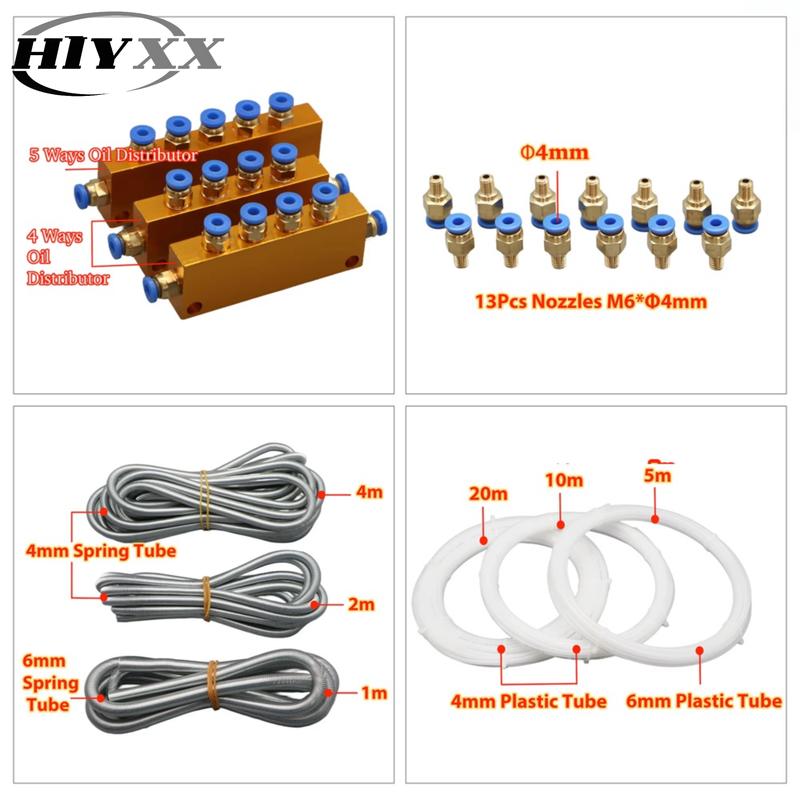 CNC Manual Lubrication Oil Pump Kit Oil Outlet 4mm 6mm TZ-5 Lubrication Pump for CNC Engraving Router