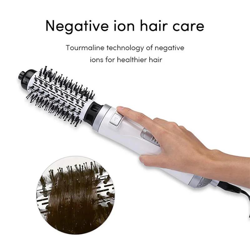 Three-in-one Hair Tools Negative Ion Hot Air Comb Household Multi-function Brush Rotary Hair Dryer Brush
