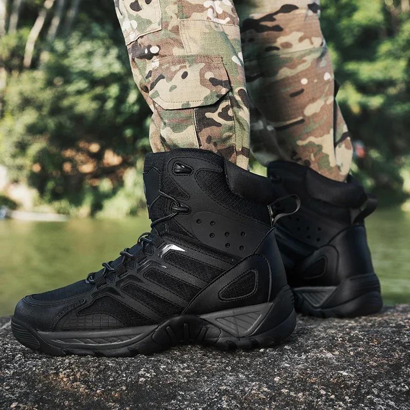 Fashion Fashion Men's Boots Comfortable High-top Boots Outdoor Non-slip Hiking Boots Lightweight Men Desert Boots Motorcycle Boots
