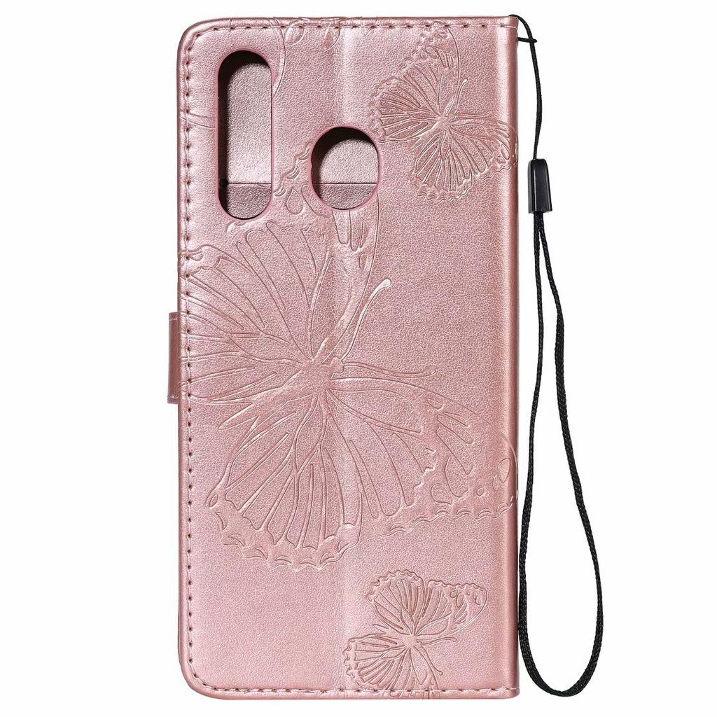 Suitable for Samsung A10 Embossed Leather Case A8S 3D Butterfly Pattern Card Holder, Mobile Phone Case P30 Case