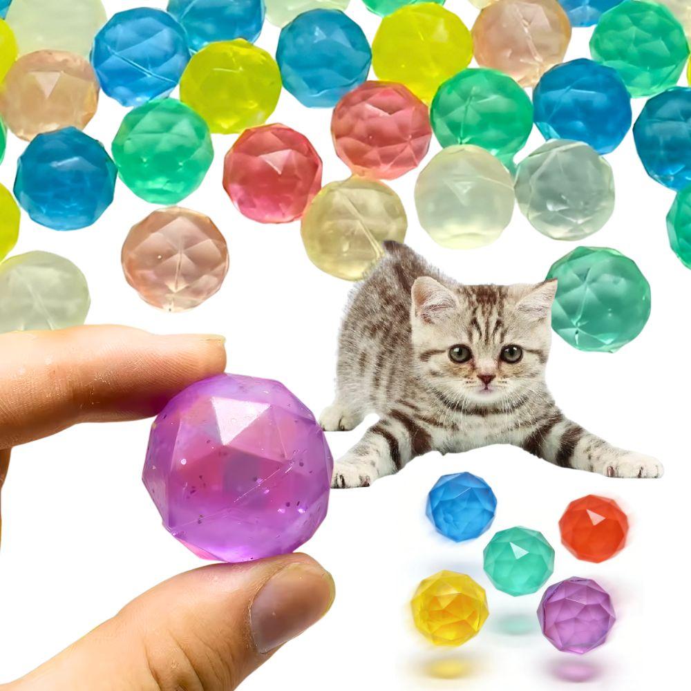 15pcs 0.98inch Rubber Elastic Pet Toy Ball Mixing Colors Machine Fillers Party Game Prizes Home Outside Activities Supplies YMY