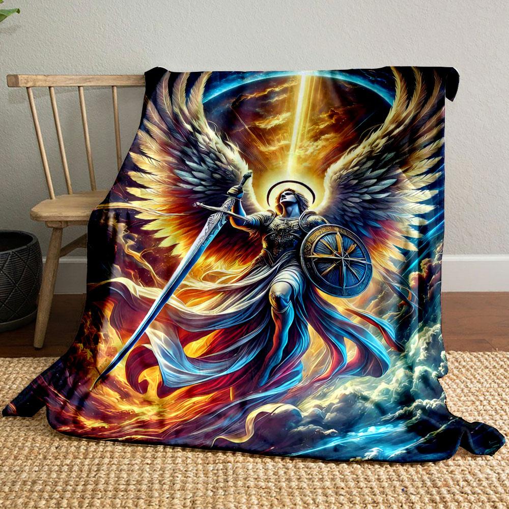 

Archangel Sword Shield bedroom Blanket for Livingroom Couch lunch break Soft throw for Friend s festival Gift 80cm x 120cm