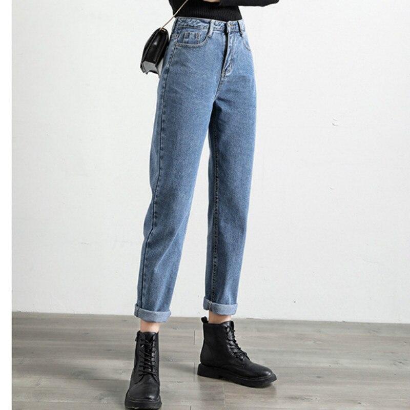 

Шаровары, джинсы, женские джинсовые брюки с высокой талией, корейская уличная одежда, свободные повседневные брюки, одежда, мягкие джинсы для женщин 32
