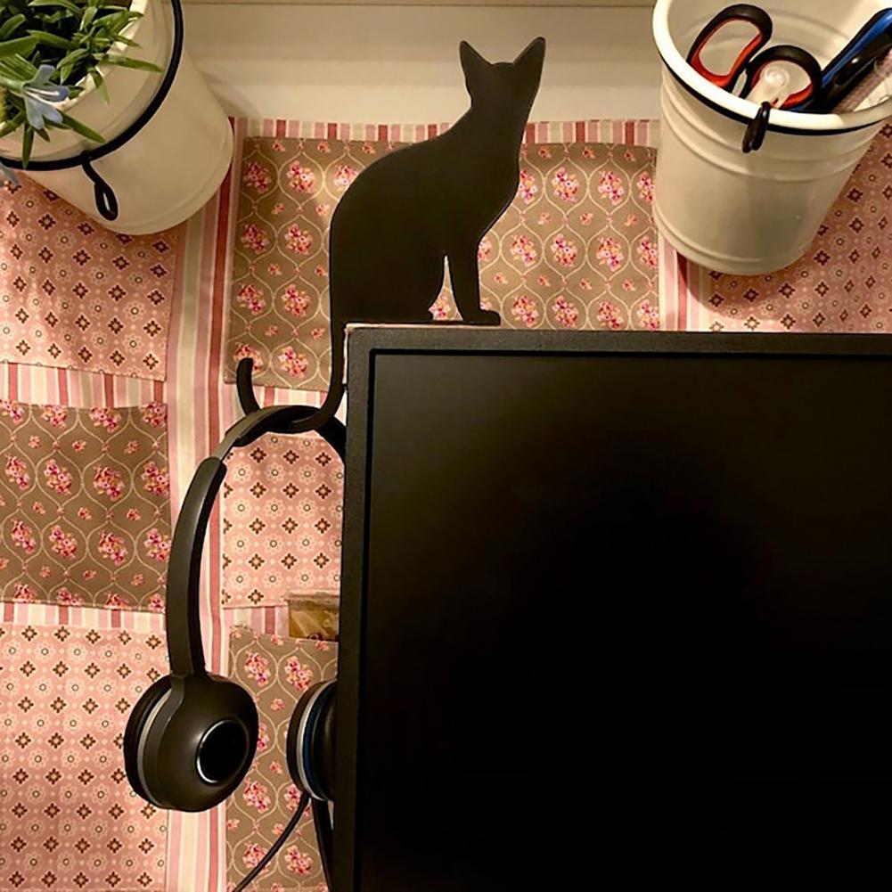 Portachiavi in Legno Gatto Nero Gancio Sagoma Gatto Nero Gancio in Legno Multifunzionale Casa Bagno Cucina Appendioggetti Decorazione Animale Domestico