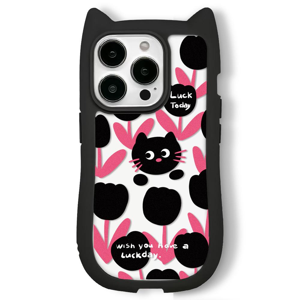 

Абсолютно новый прозрачный чехол для iPhone16 1514promax с кошачьими ушками, совместимый и подходящий для 13/12/11 Tulip Kitten 11PROMAX