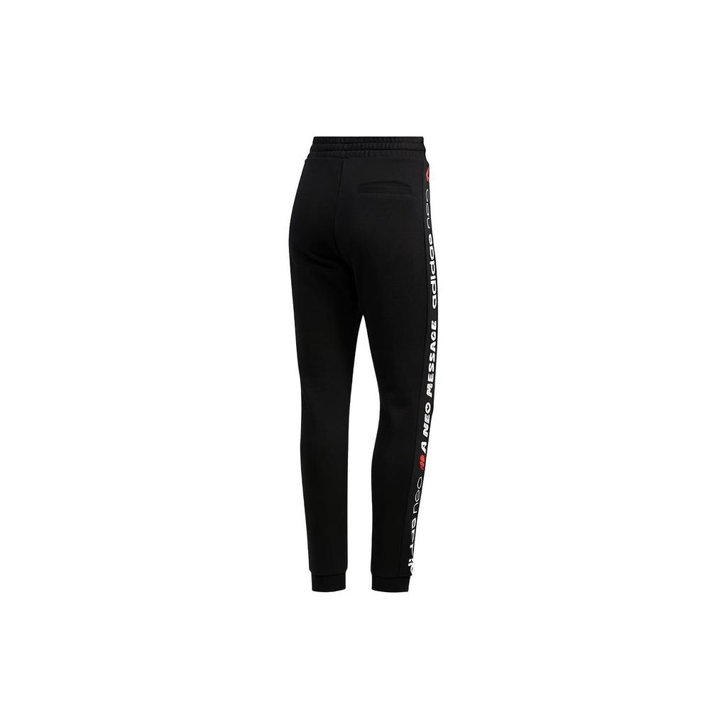 Adidas Neo Logo Slim Fit Casual Sports Pants Women Bottoms Black FU0218