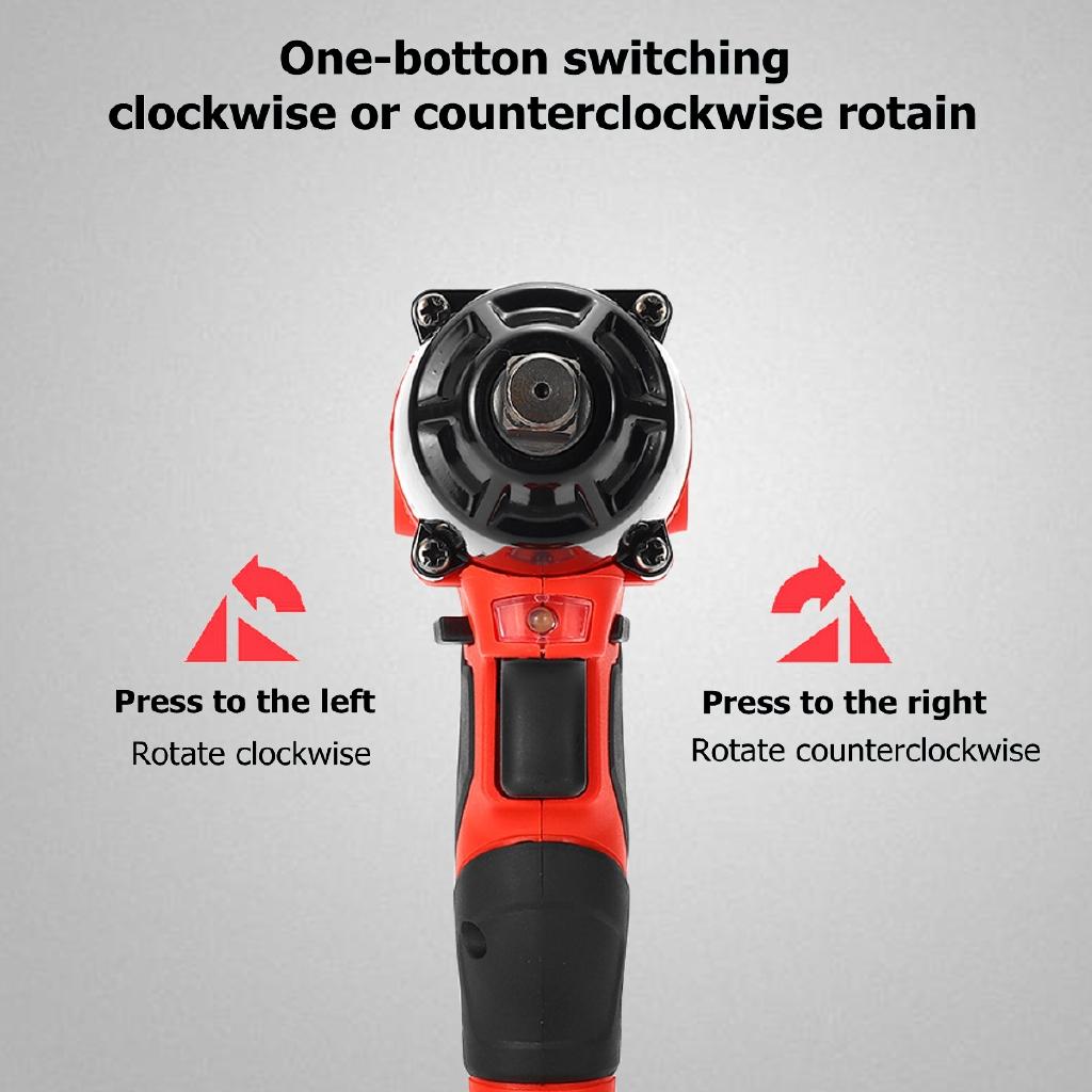108VF 320Nm Pistolas de Chave de Impacto Elétrica Chave de Impacto de Alto Torque Sem Fio 12800Ah Li-ion 1/2 Baterias 1 Ferramenta Elétrica