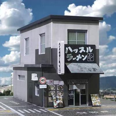 1:64 Scale Ramen Shop Diorama Model, Scenery Desktop Ornament, S Gauge Sand Table Layout