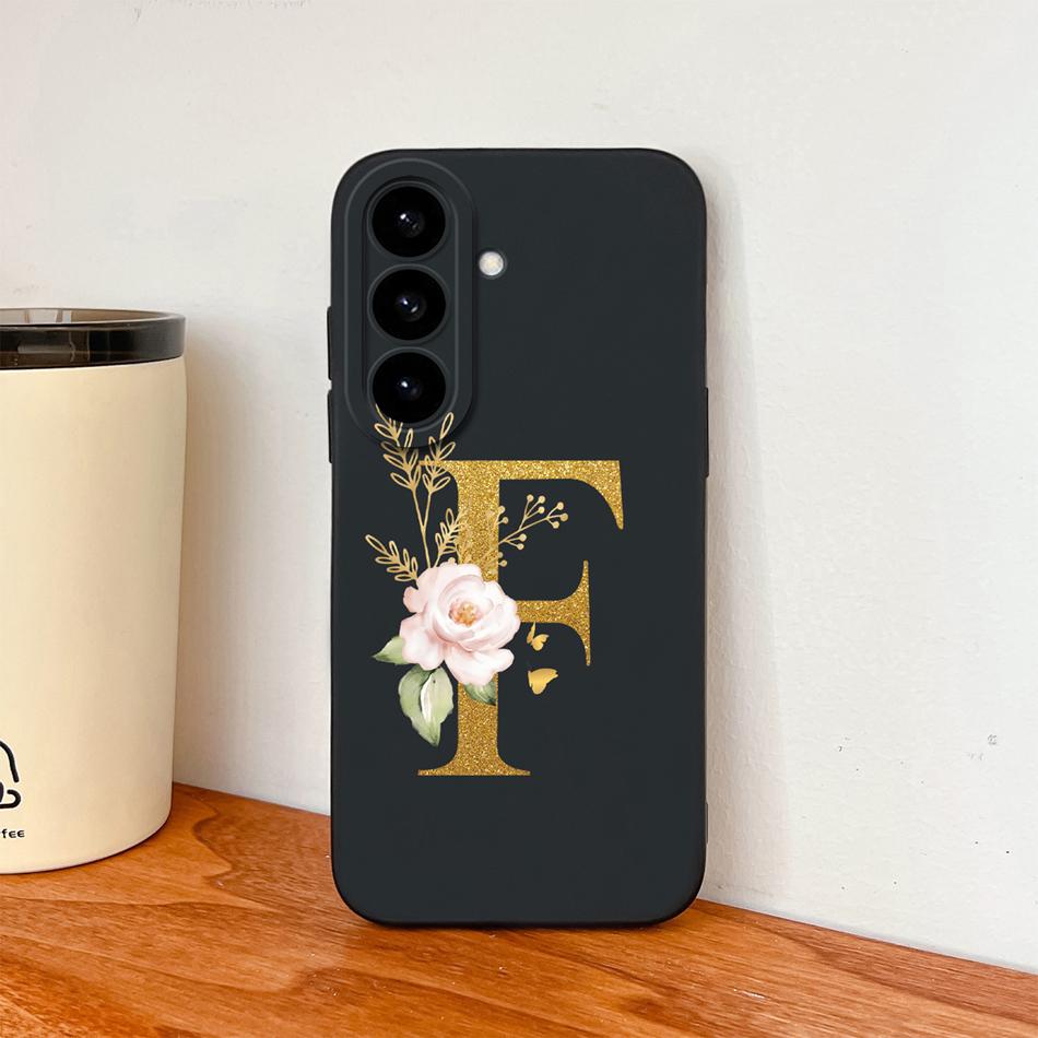 Flower Letter Phone Cover For Samsung S26 Ultra Case For Samsung S26 Plus Back Cover Soft Liquid Silicone Fundas For Galaxy S 26