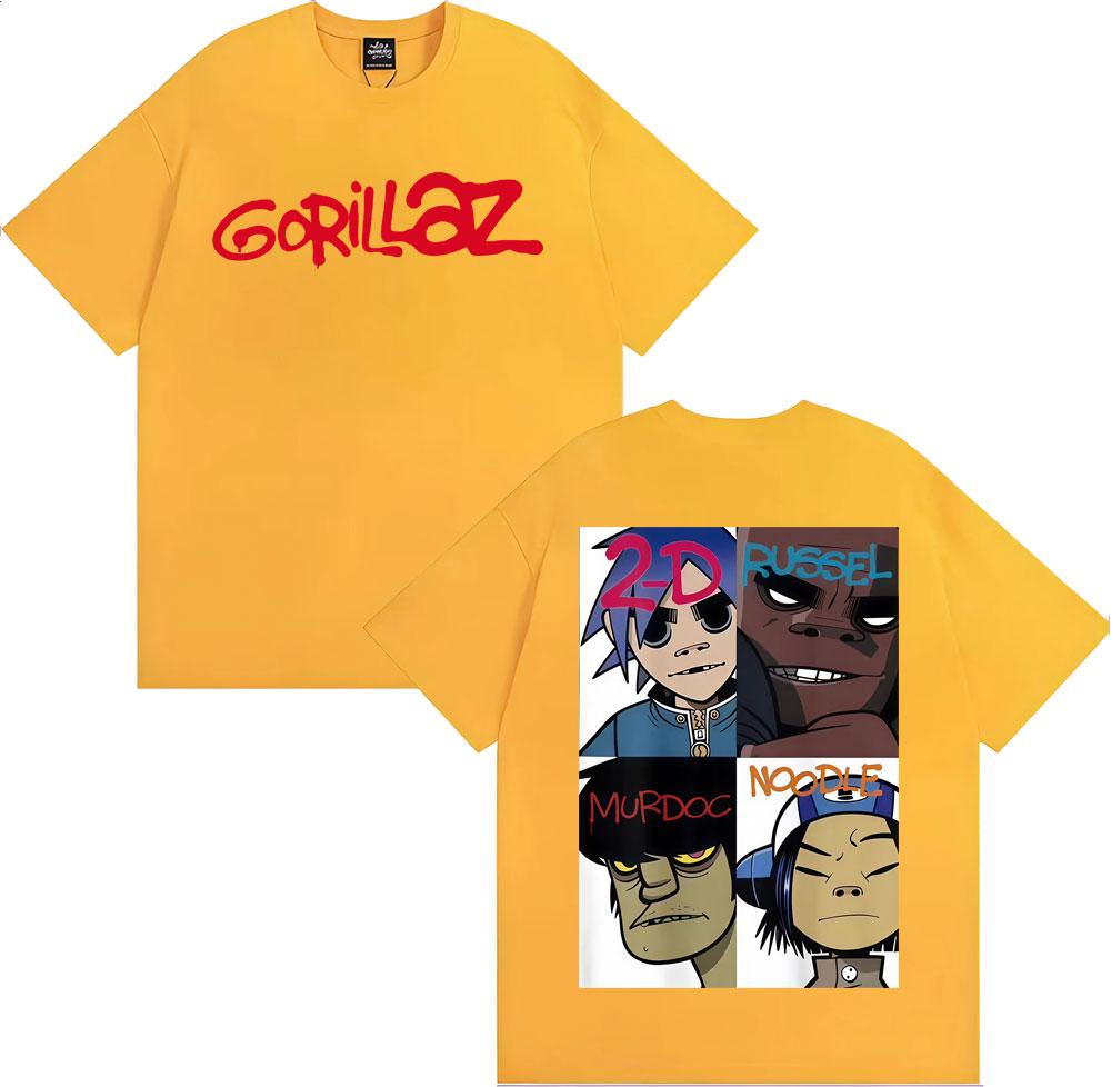 Gorillaz Band Face Arts Graphic Tshirts Unisex Women Clothing Retro Cartoon Short Sleeve T Shirts Fashion Casual Oversized Tshirt