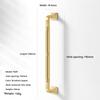 Modern Minimalist Kitchen Cupboard Handles Solid Zinc Alloy Vintage Wardrobe Door Pulls Brushed Brass Finish Furniture Hardware