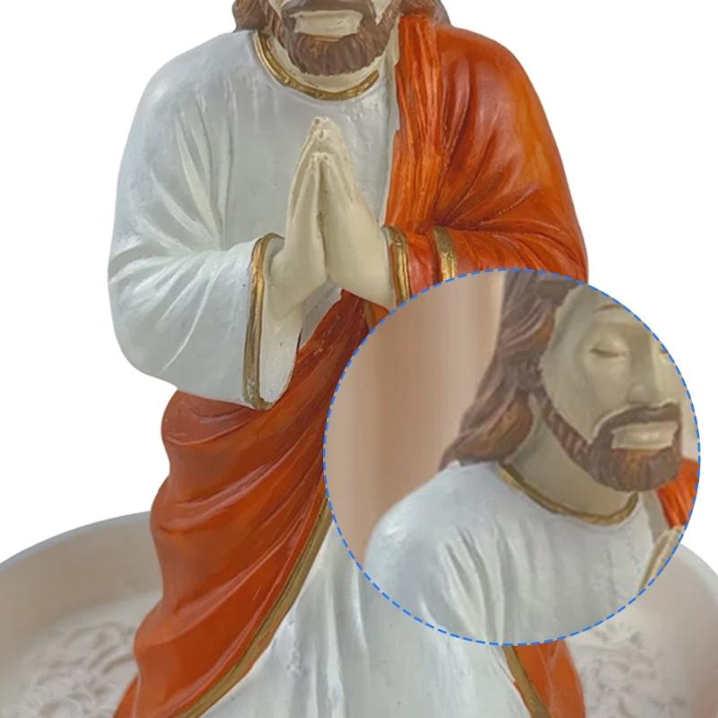Sacred Sculpture Rosary Box Resin Catholic Religious Keepsakes Prayers Room Decoration Jewelry Storage