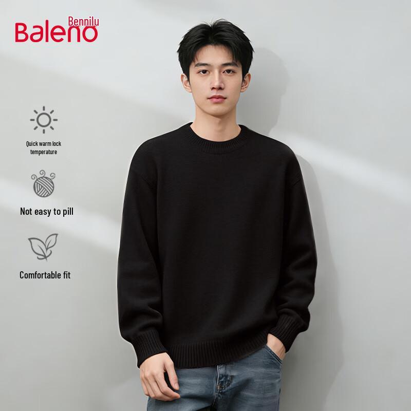 Baleno Men's Casual Long Sleeve Round Neck Knit Sweater