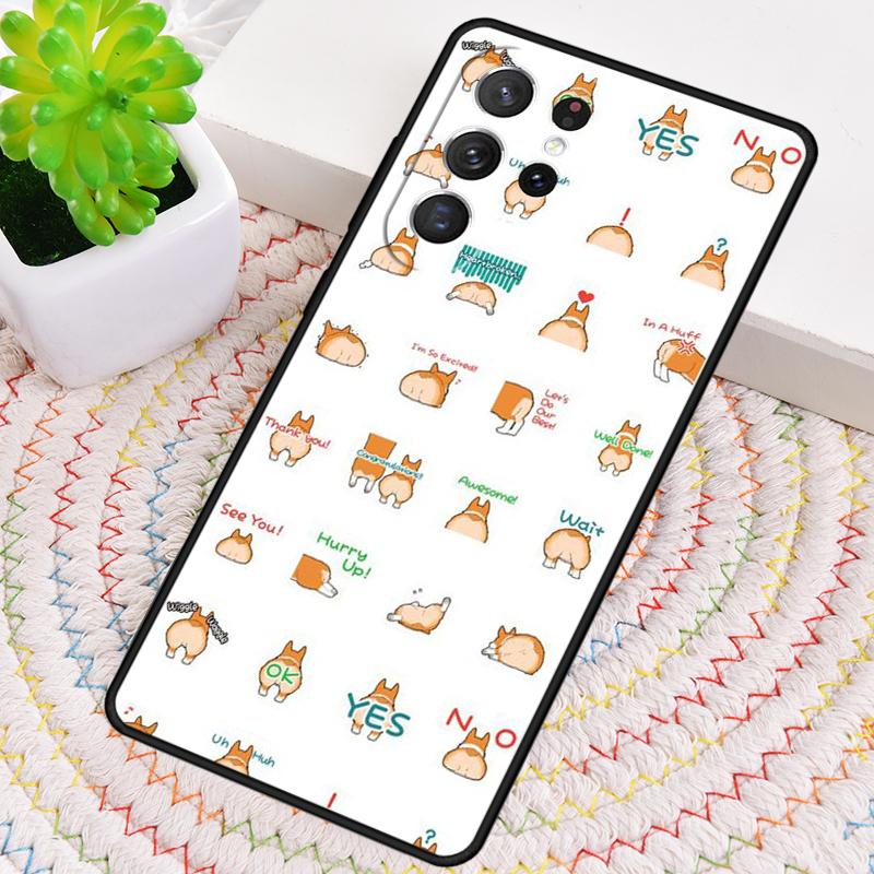 Schattig Cartoon Corgi Hond Patroon Telefoonhoesje voor Samsung Galaxy note 10 pro S26 Ultra S23 S24 FE S25 S21 S22 PLUS schokbestendig Cover