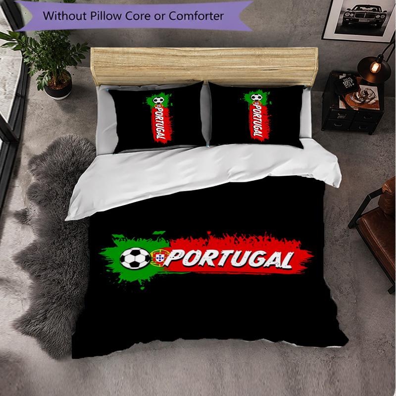 Portugal 3 Piece Bedding Set Soft Duvet Cover Set with Pillowcases Printed Bedroom Decor Set for Home