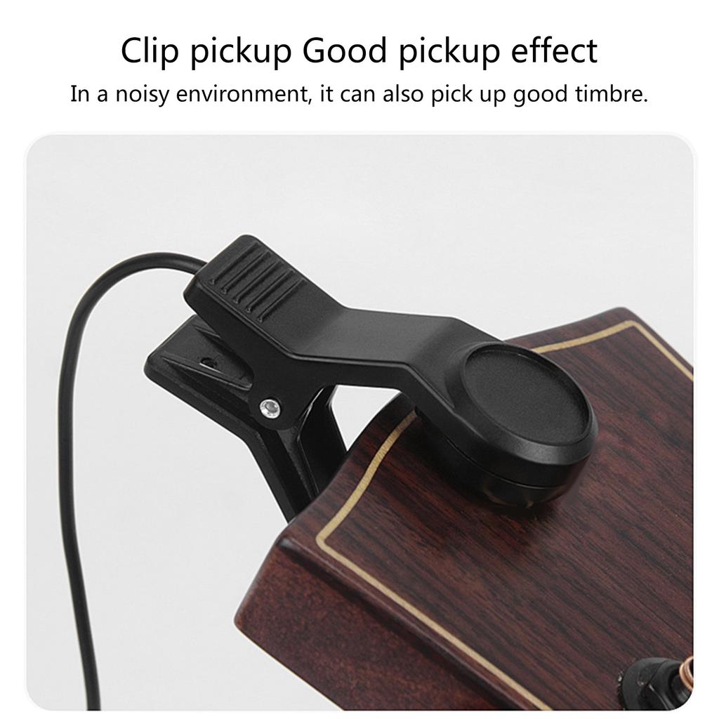 Violin Acoustic Guitar Ukulele Pickup Clip On Microphone Piezo Pickup Guitar Sound Hole Pickup with 6.35mm Audio Jack