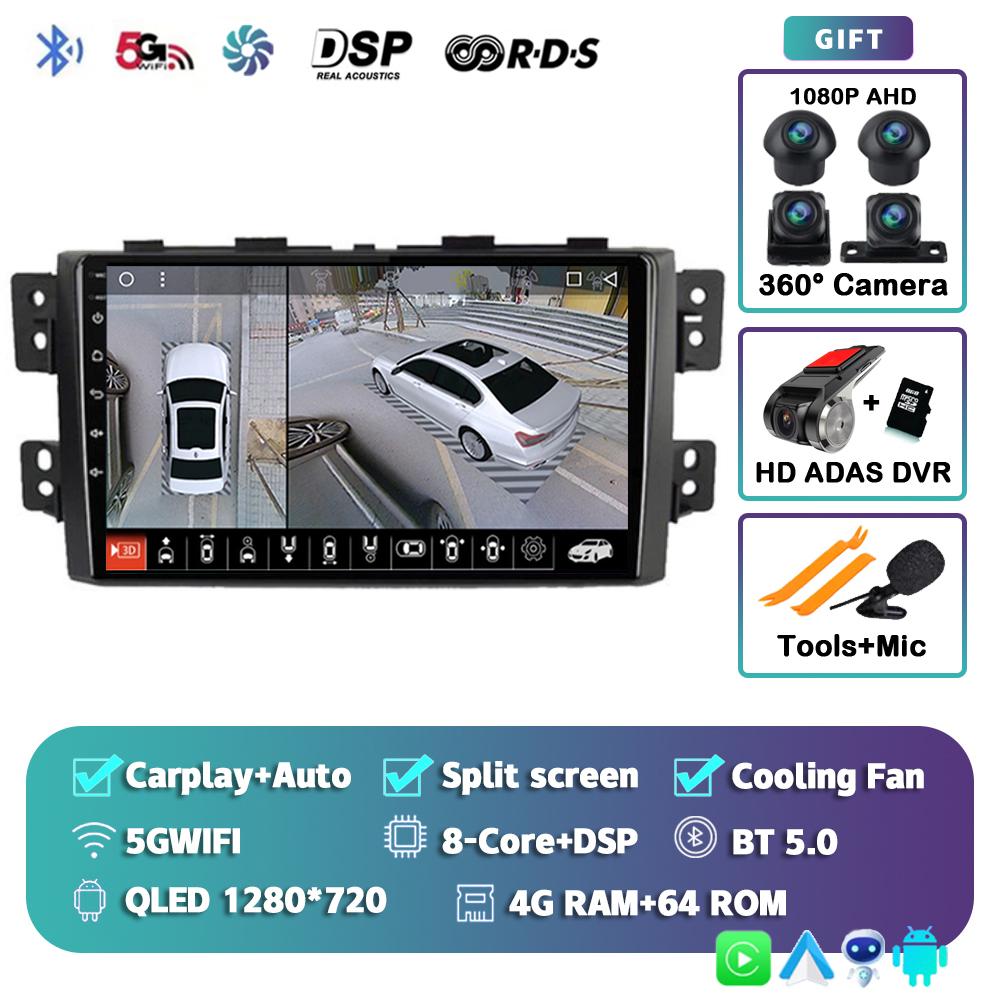 Android 14 Carplay Car Radio For Kia Borrego Mohave 2008 - 2012 Multimedia Video Player Navigation BT Stereo AI Voice 360 Camera