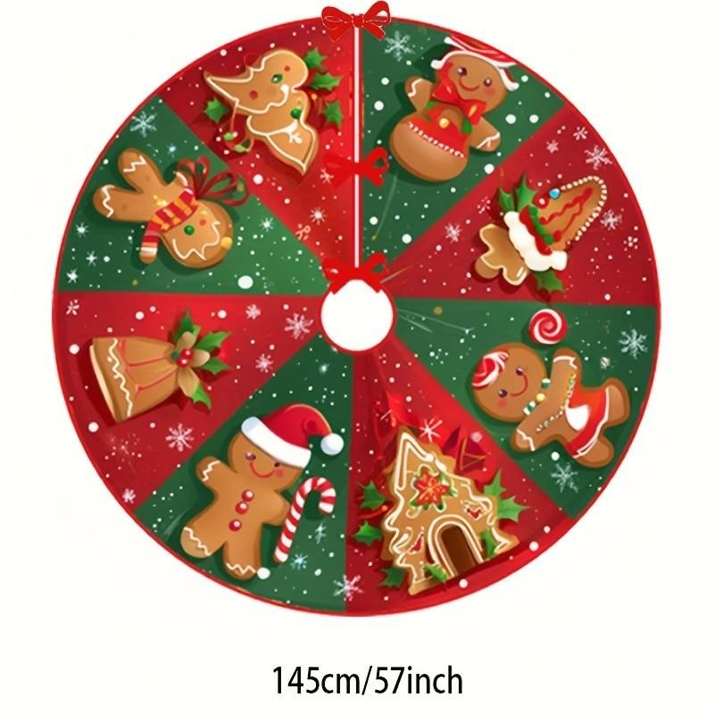 Christmas Tree Skirt Printed Holiday Tree Base Cover Festive Party Home Decoration
