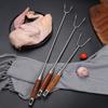Fishing Meat Hook Stainless Steel Material Pear Wood Handle Hook Roast Bacon Roast Duck Marinated Meat Double Hook Meat Fork