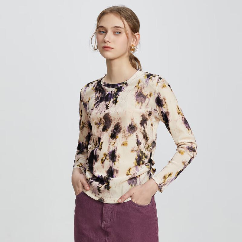 

Tato Women s Iridescent Purple Round Neck Long Sleeve Knit Top M
