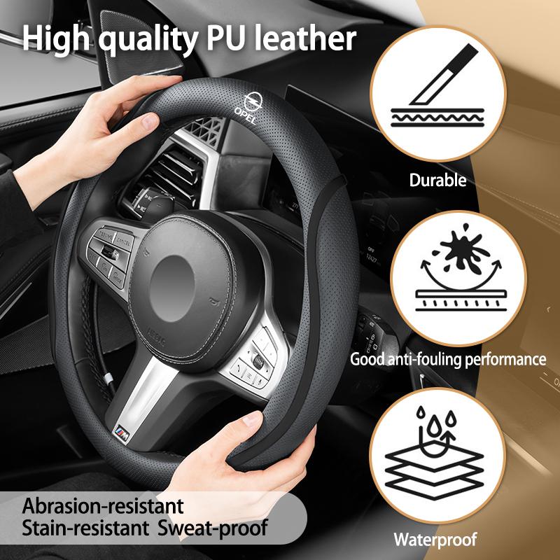 AAAYR1 Nappa Leather Car Wheel Steering Cover Non-slip Cover Accessories For Opel Corsa Astra Insignia Vectra Zafira Meriv Ampera