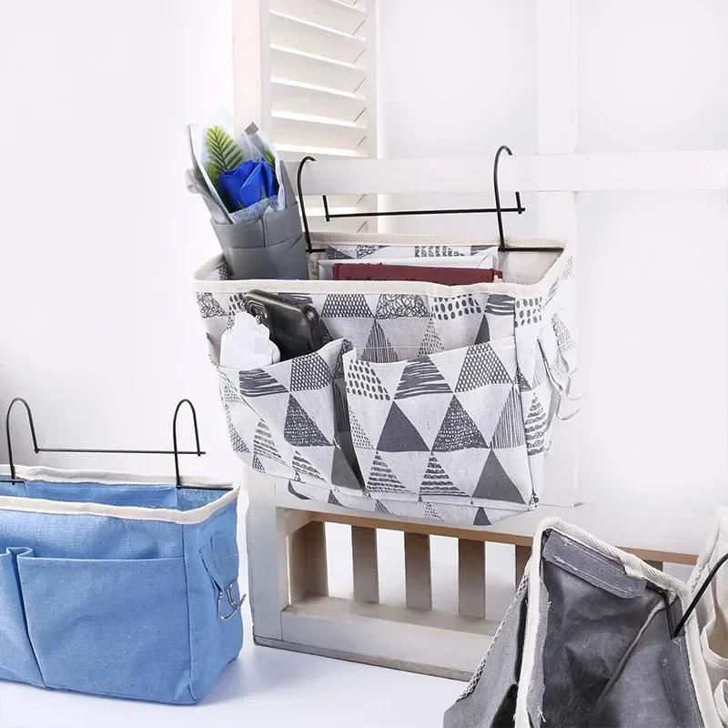 Tragbare Babypflegeutensilien Hängeorganisatoren Kinderbettaufbewahrung Wiege Babybettorganisator Wickeltasche Leinen Babybettzubehör